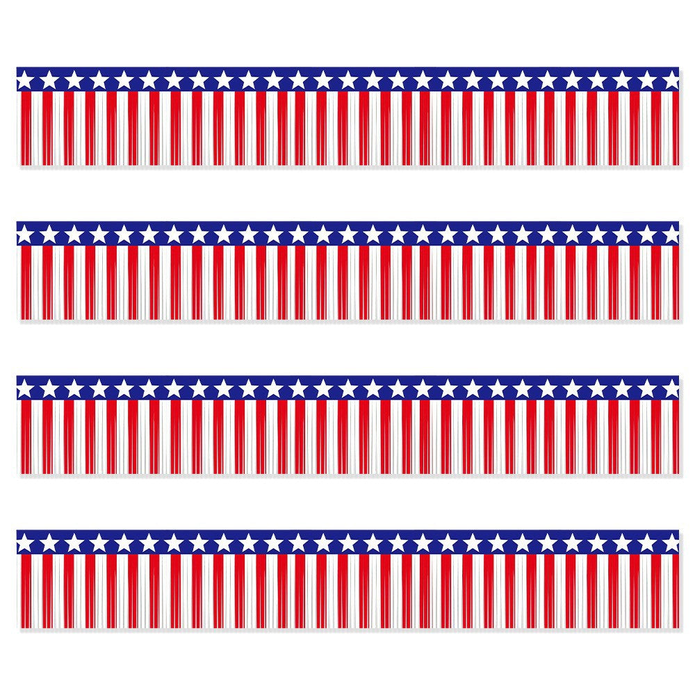 Unisex decorative table fringe set with star border and long fringes for party and event decoration Bowlift