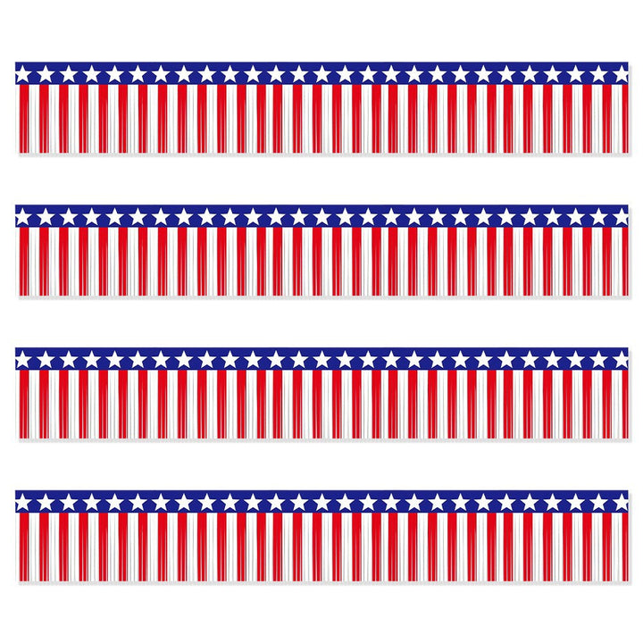 Unisex decorative table fringe set with star border and long fringes for party and event decoration Bowlift