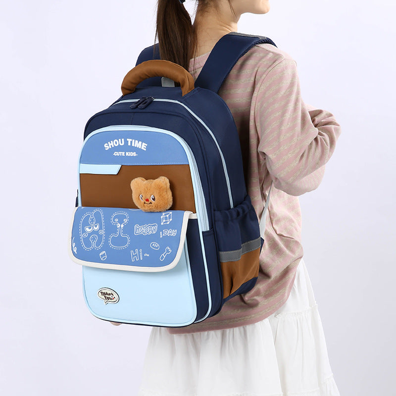 Kid's Playful Cartoon-Themed Backpack Bowlift