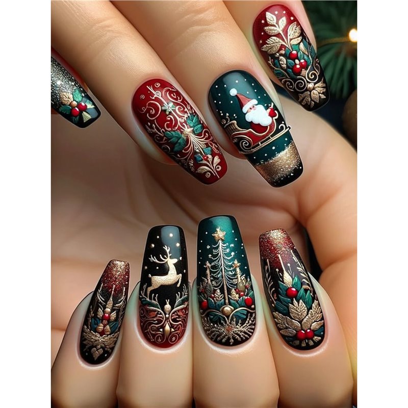Festive Holiday Nail Art Set Bowlift