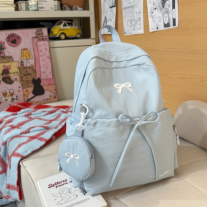 Backpack with Cute Appliqués and Multifunctional Design Bowlift