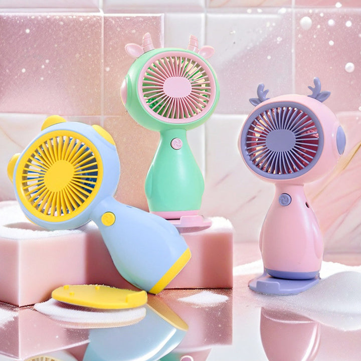 Women Portable Mini Fan with Animal Ears Bowlift