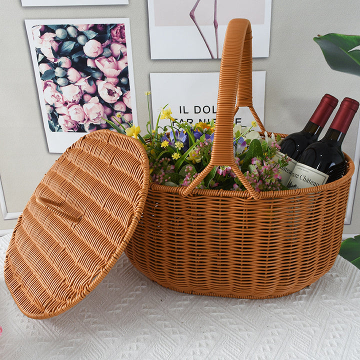 Artisan Woven Picnic Basket Bowlift