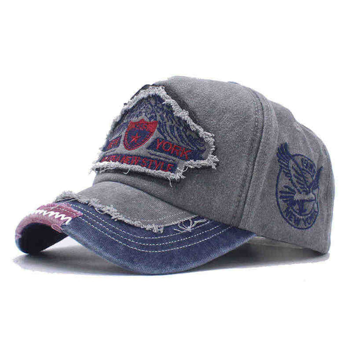 Men's Distressed Denim Cap Bowlift