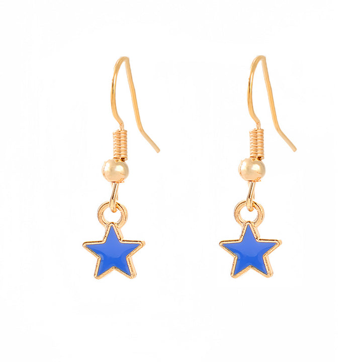 Women's nan patriotic horseshoe enamel dangle earrings with star-accented design and fishhook findings Bowlift