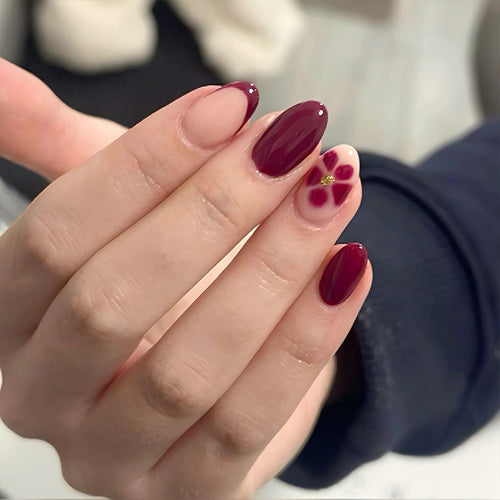 Glamorous nail art with floral accents Bowlift