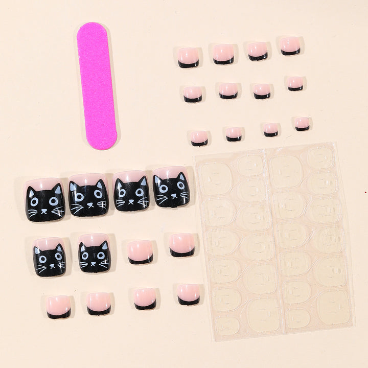Cat-Themed Pedicure Nail Art Bowlift