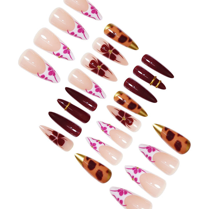 Artistic Long Stiletto Press-On Nail Extensions Bowlift