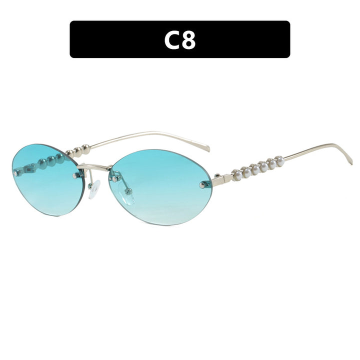 Women's stylish oval sunglasses with elegant embellishments Bowlift