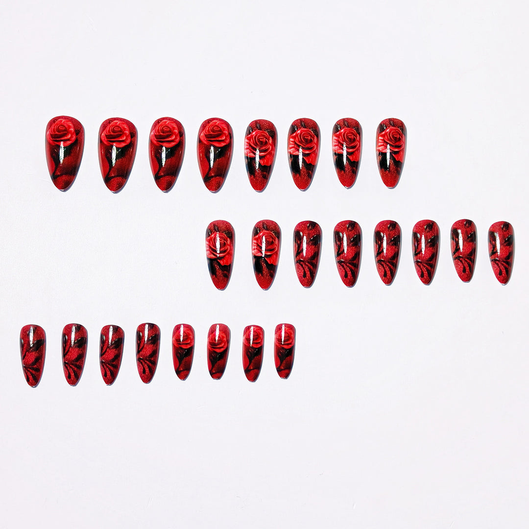 Creative Art Nails with Elegant Rose Designs Bowlift