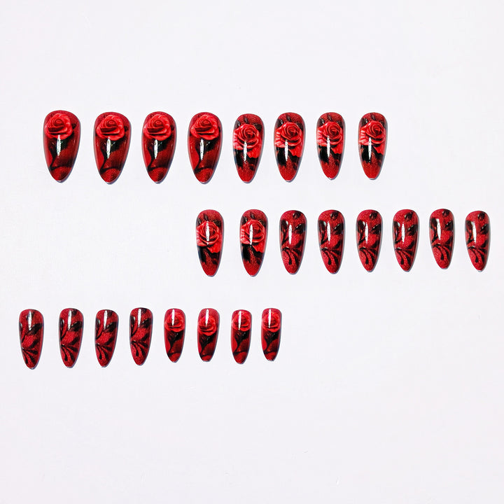 Creative Art Nails with Elegant Rose Designs Bowlift