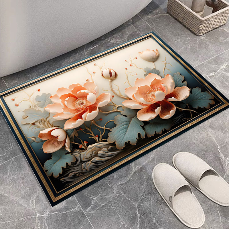 Floral Print Bath Mat Bowlift