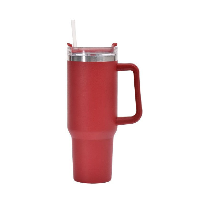 Women's insulated cup with straw and ergonomic handle Bowlift