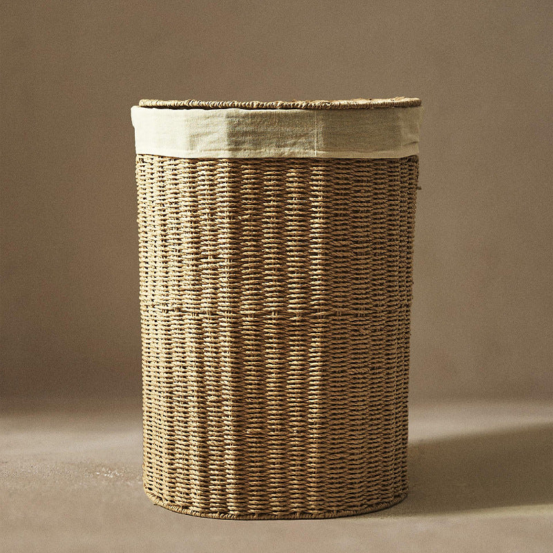 Round laundry basket made of natural materials Bowlift