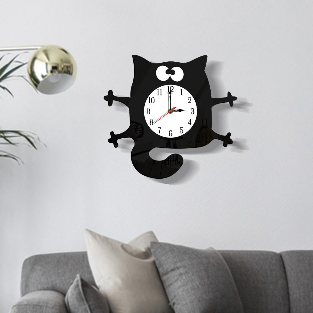 BowLift | Silent Cat Wall Decoration Clock for Children's Room