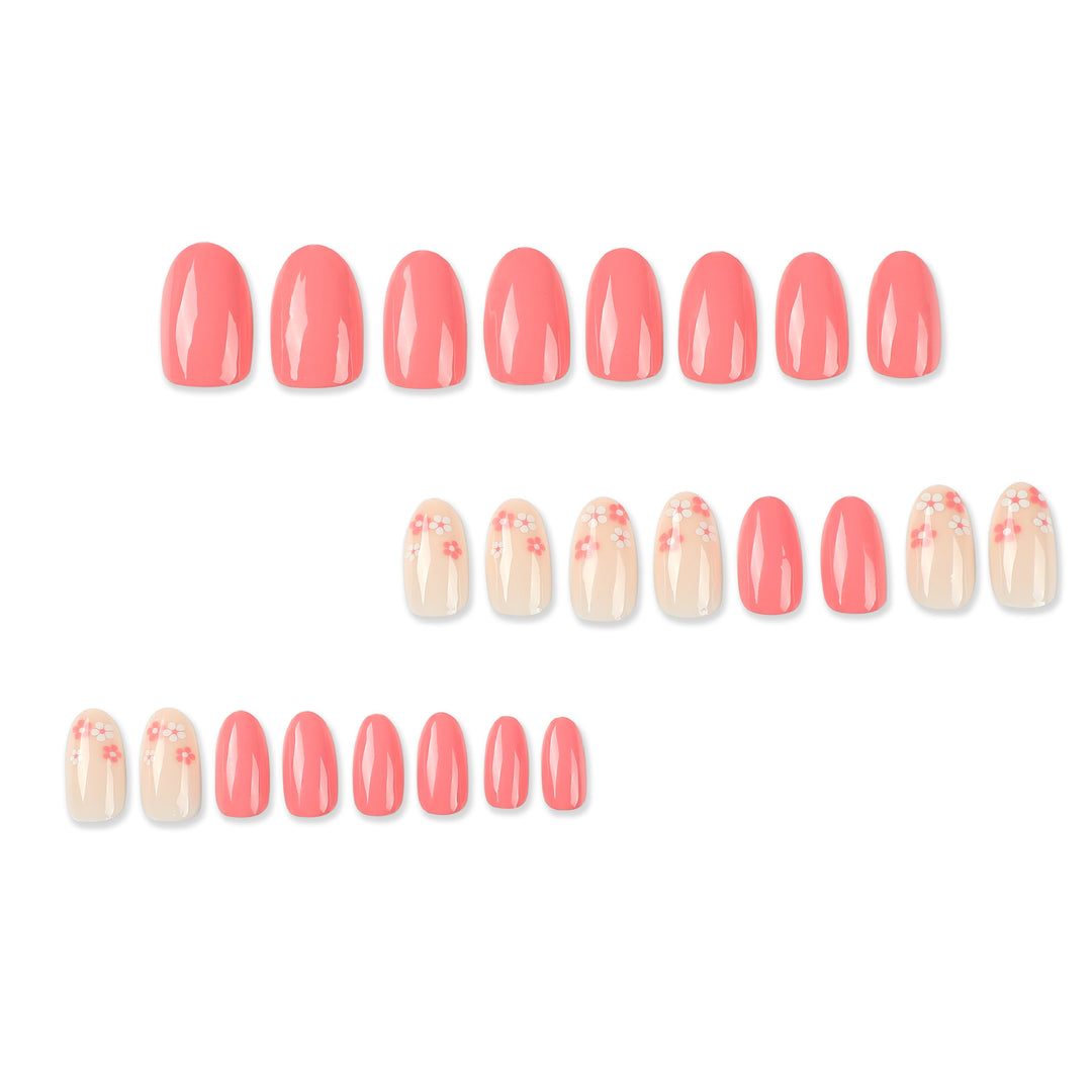 Artful nail extensions with delicate floral accents Bowlift