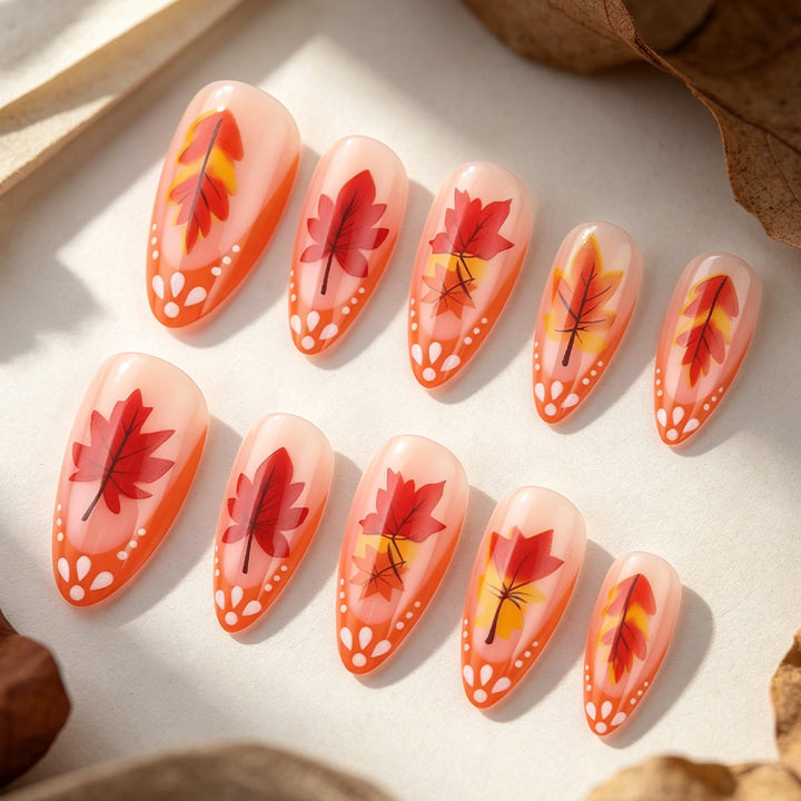 Autumn-Themed Gel Nail Extensions Bowlift