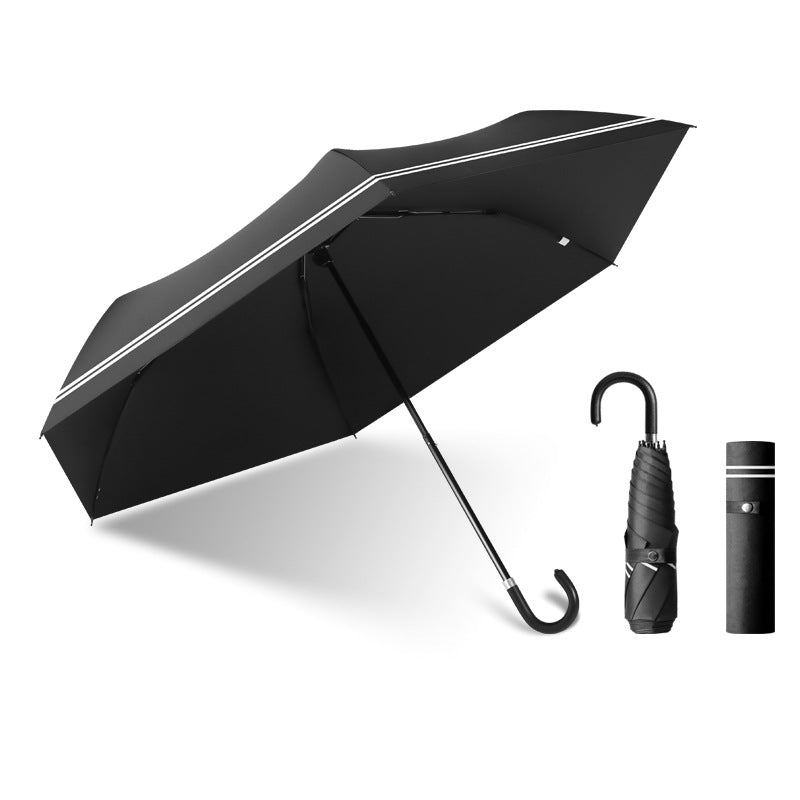 Women's Urban Folding Umbrella with Wind Protection and Ergonomic Handle Bowlift