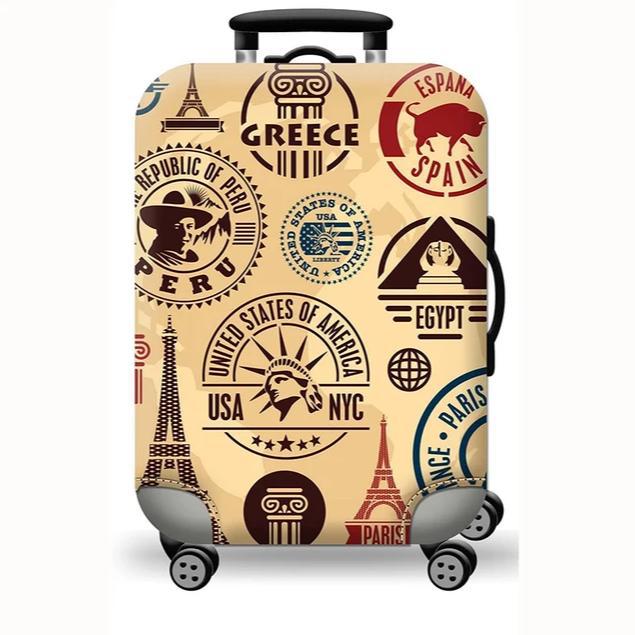 Unisex stretchable suitcase cover with cute alpaca design, elastic protective cover for hard-shell and fabric suitcases Bowlift