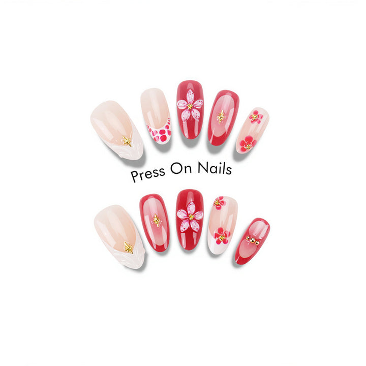 Floral Art Press-On Nail Set Bowlift