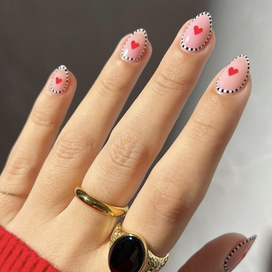 Artful Nail Art in Romantic Heart Design Bowlift