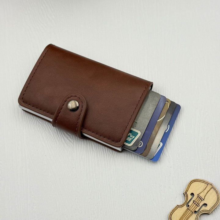 RFID-Blocking Leather Card Wallet