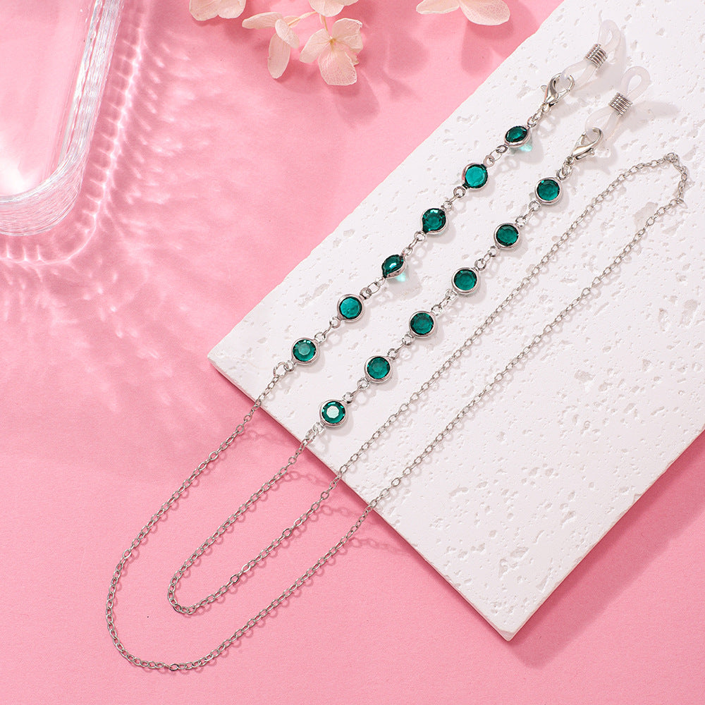 Stylish Crystal Chain Eyewear Holder Bowlift