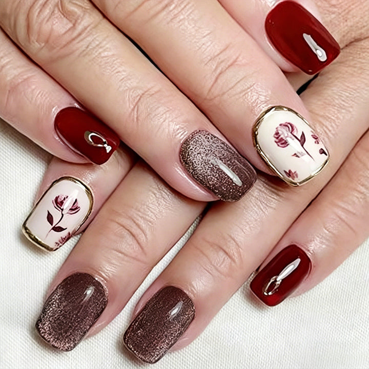 Decorative Floral Nail Art Bowlift