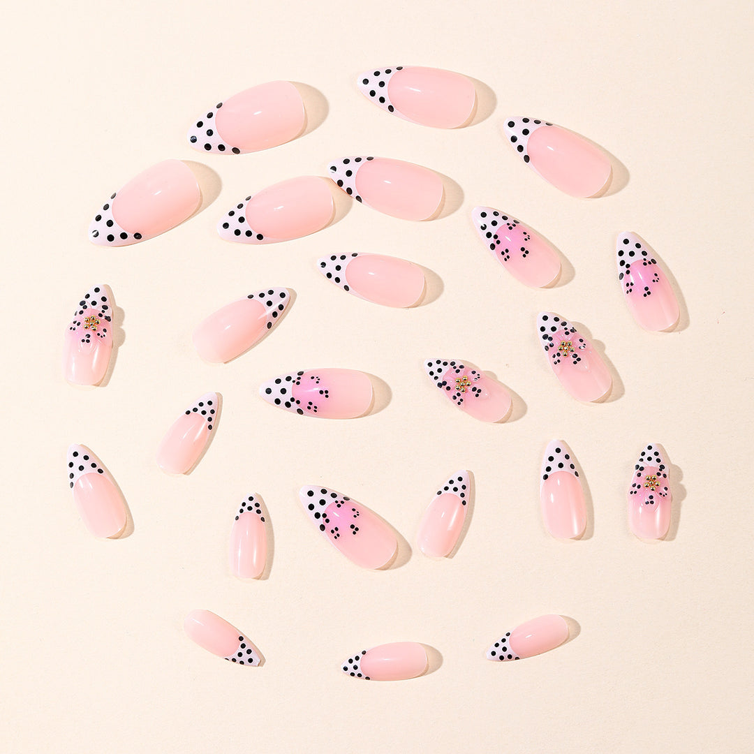 Elegant Floral Design Stiletto Nail Art Extensions Bowlift