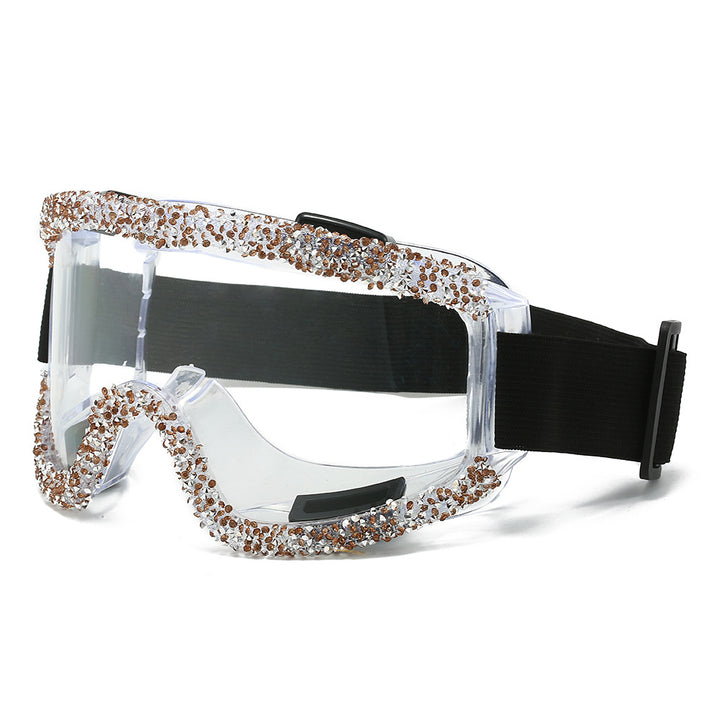 Women's glamorous ski goggles with sparkling decorative frame Bowlift
