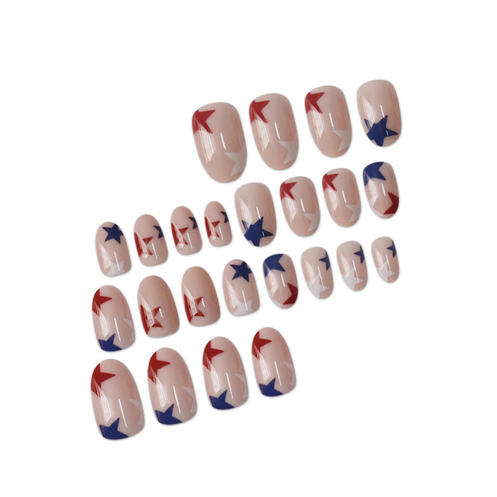 Artistic Star-Pattern Press-On Nails Bowlift