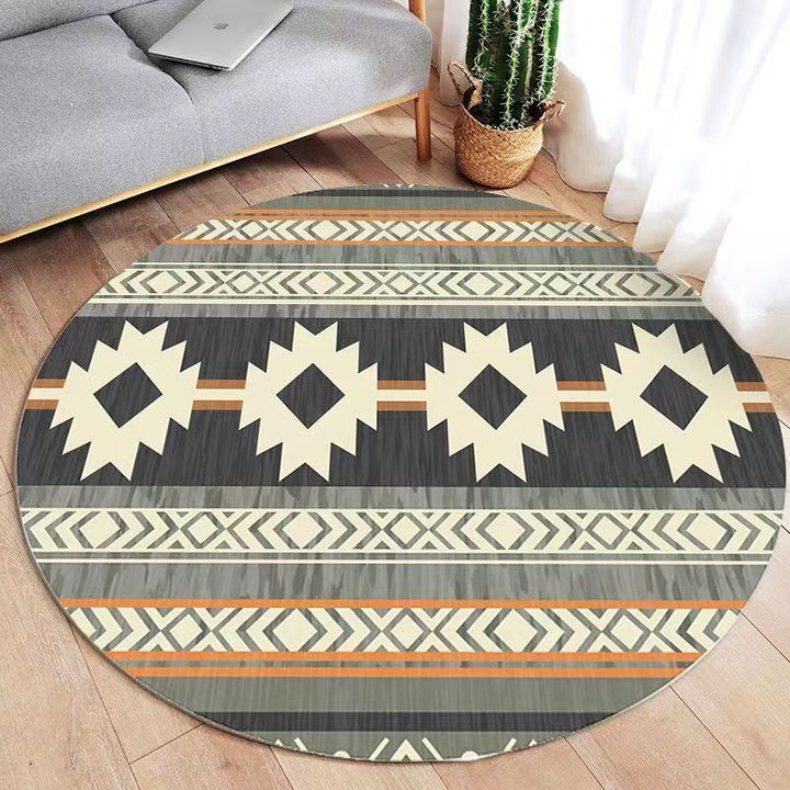 Bohemian Geometric Pattern Area Rug Bowlift