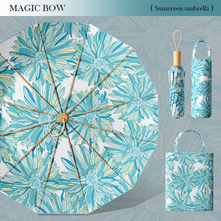 Ladies sun protection umbrella with elegant floral design Bowlift