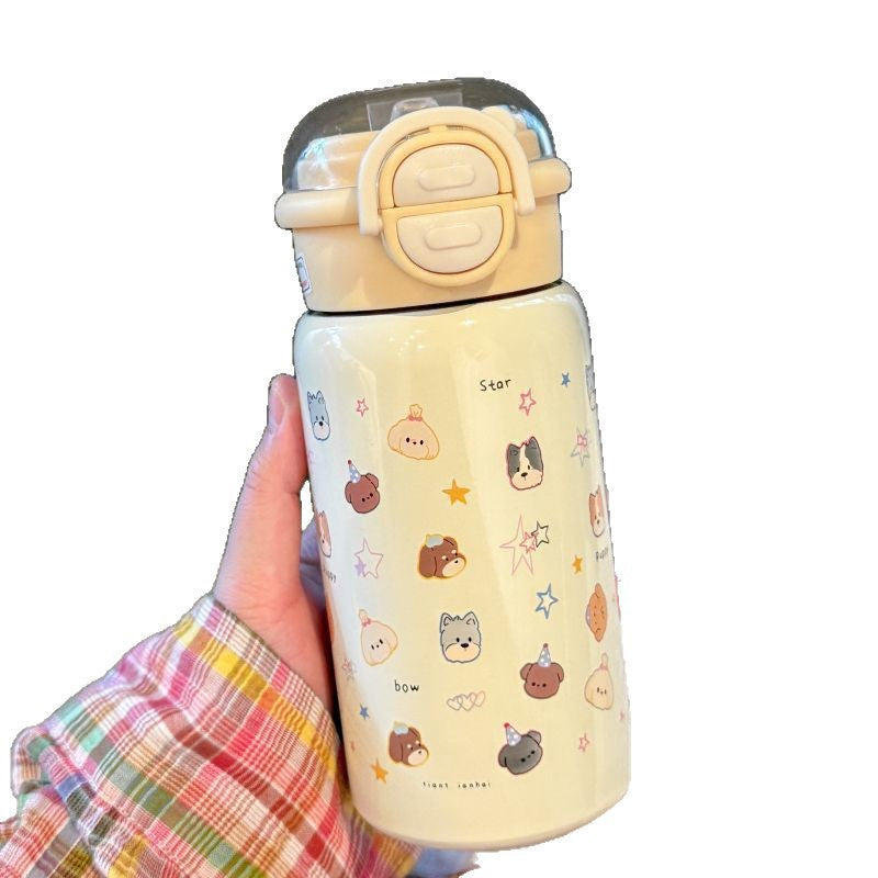 Women Waterproof Water Bottle with Leak-proof Lid and Animal Design Bowlift