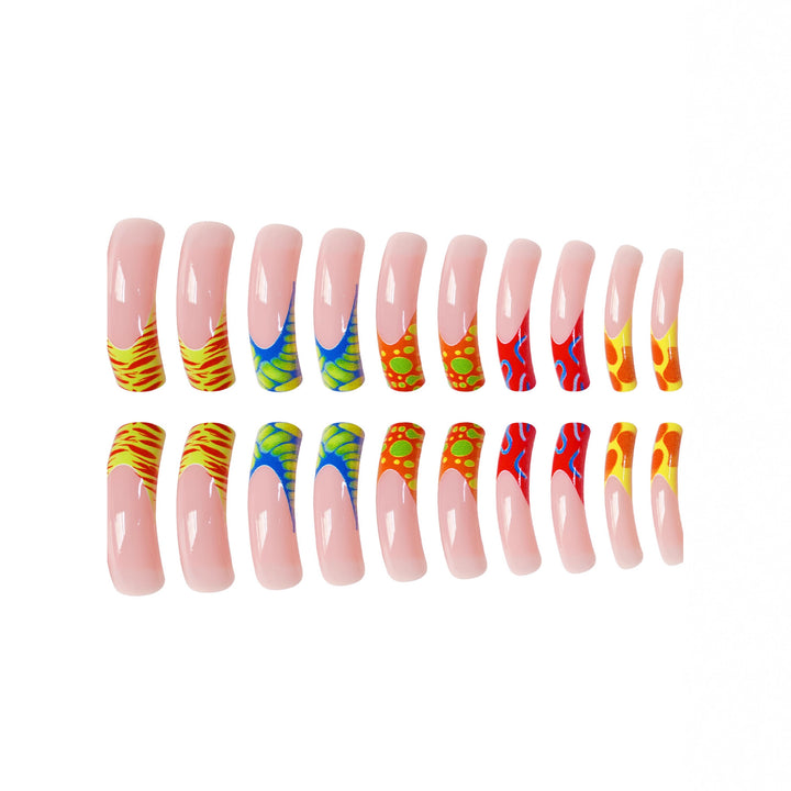 Vibrant Artistic Acrylic Nail Extensions Bowlift