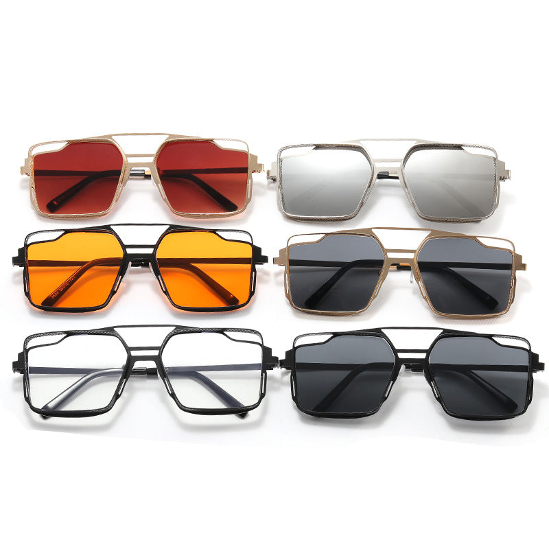 Women's square glasses with perforated, modern frame Bowlift