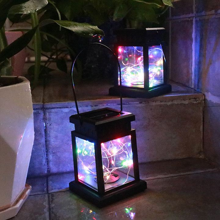 Solar Hanging Lantern With Realistic Flickering Flame LED Candle And Waterproof Outdoor Design Bowlift