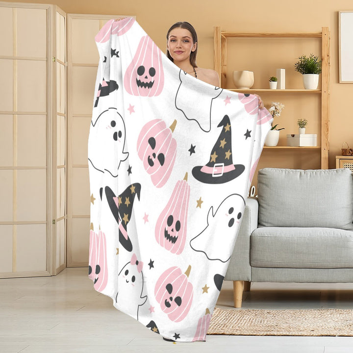 Cozy Halloween-Themed Fleece Blanket