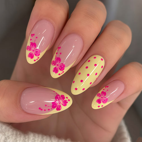 Elegant Floral Stiletto Nail Art Tips Bowlift