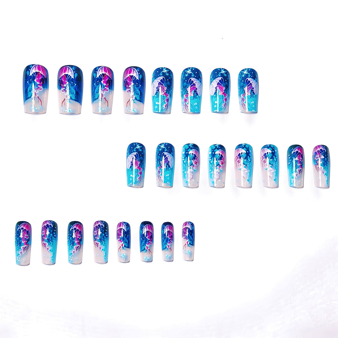 Artificial nails with impressive jellyfish design Bowlift