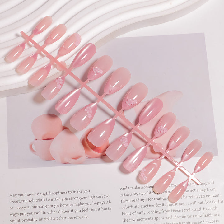 Floral Accent Almond-Shaped Press-On Nails Bowlift