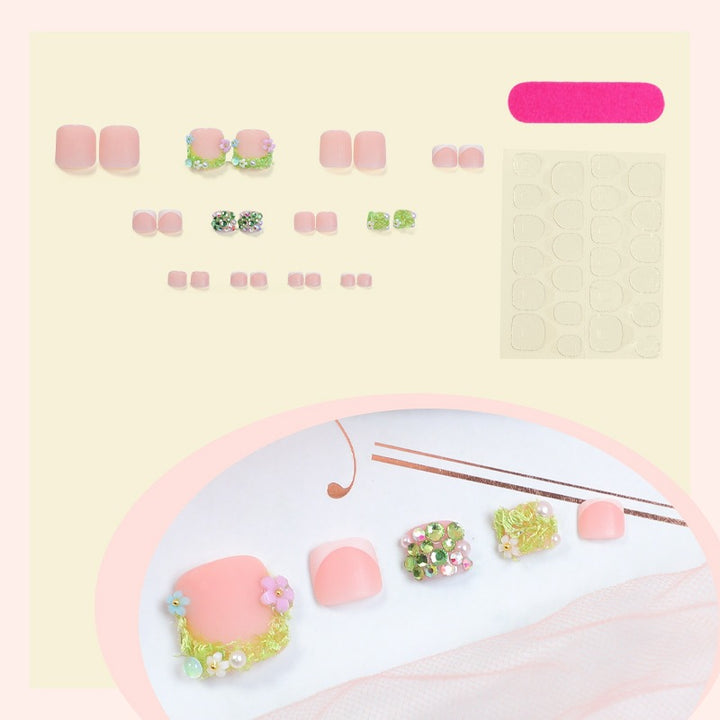 Creative nail set with glitter and flower designs Bowlift