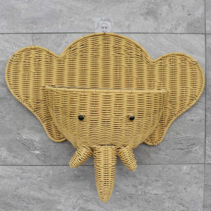 Decorative Elephant-Shaped Wall Basket Bowlift