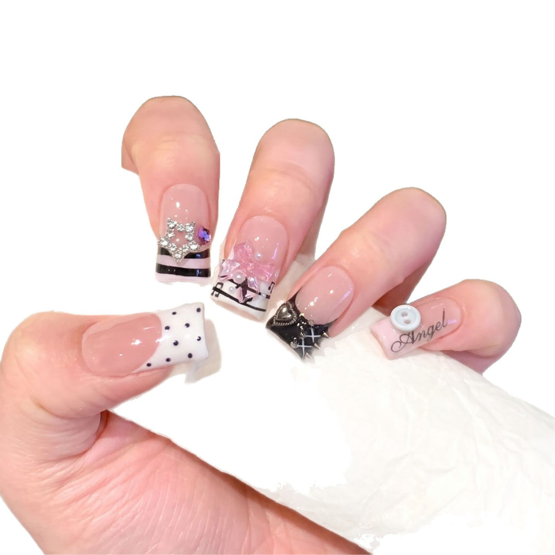 Artistic Designer Press-On Nail Set Bowlift