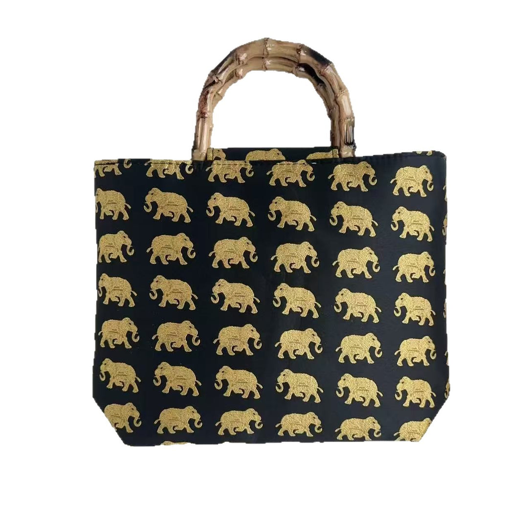 Stylish cotton bag with bamboo handles Bowlift