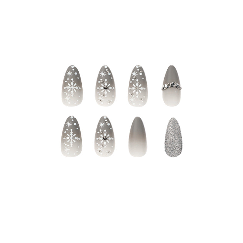 Glamorous nail art with snowflake design Bowlift