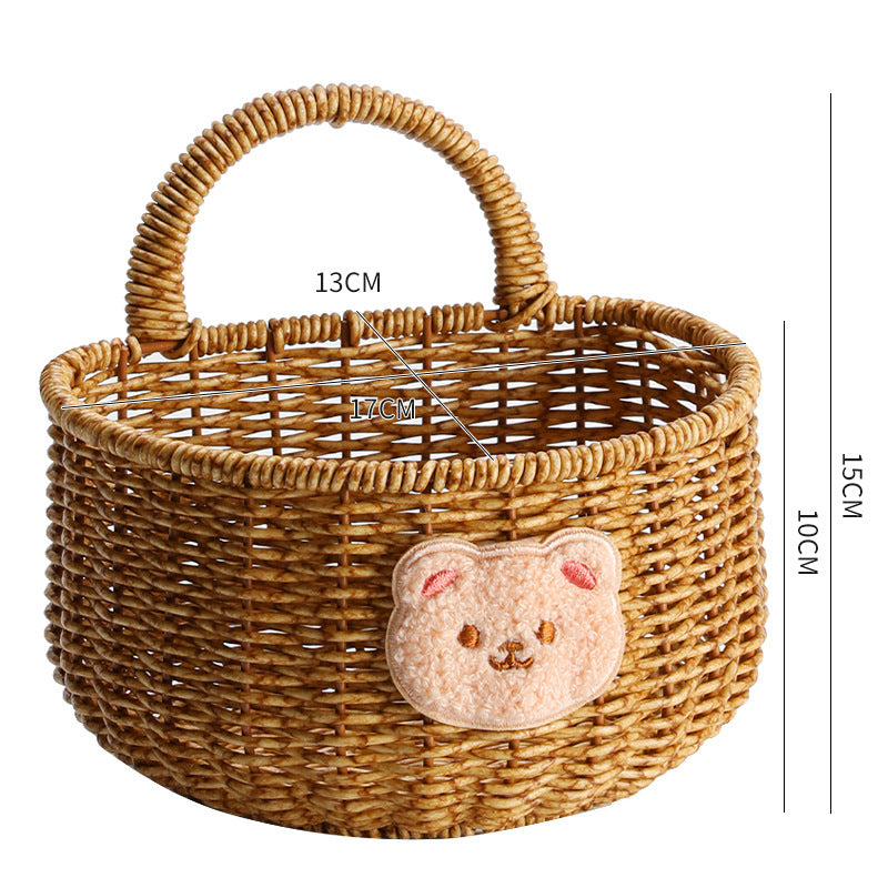 Handwoven Storage Basket with Ergonomic Handle Bowlift