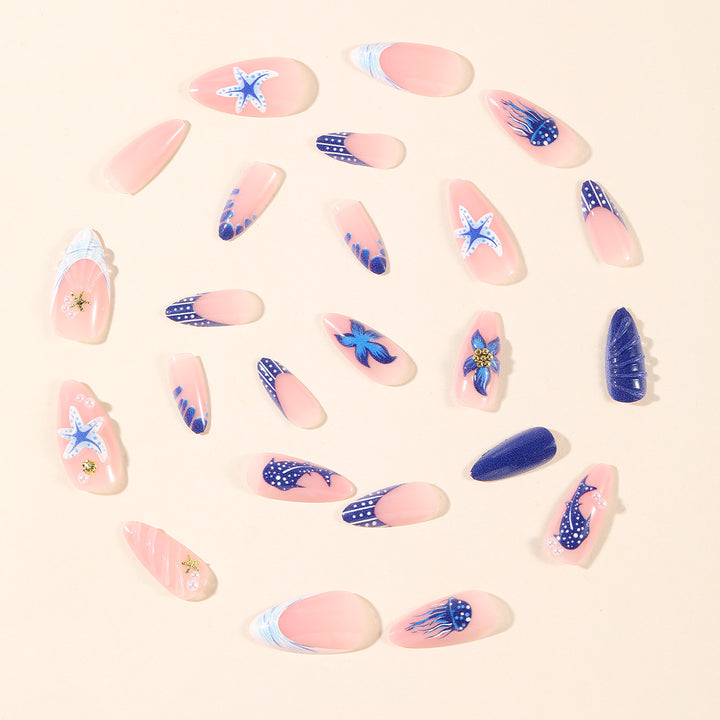 Artistic Marine-Themed Nail Art Extensions Bowlift