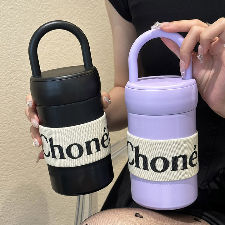 Women's multifunctional thermos cup with practical carrying handle Bowlift