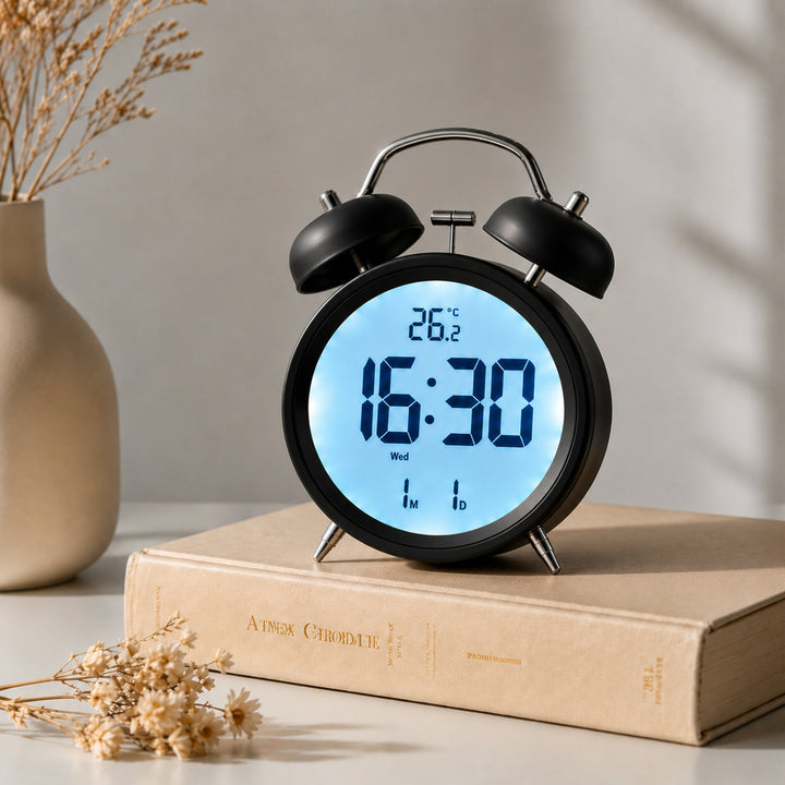 Digital Alarm Clock in Retro Style Bowlift